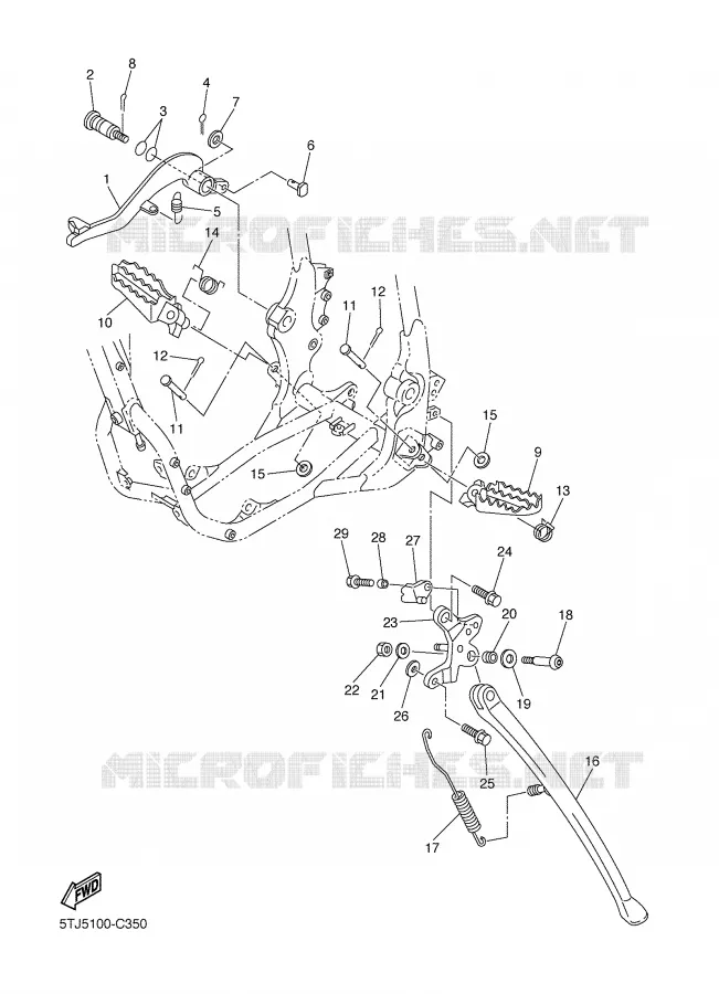 STAND / FOOTREST Yamaha MOTO 450 2004 WRF  WR450F