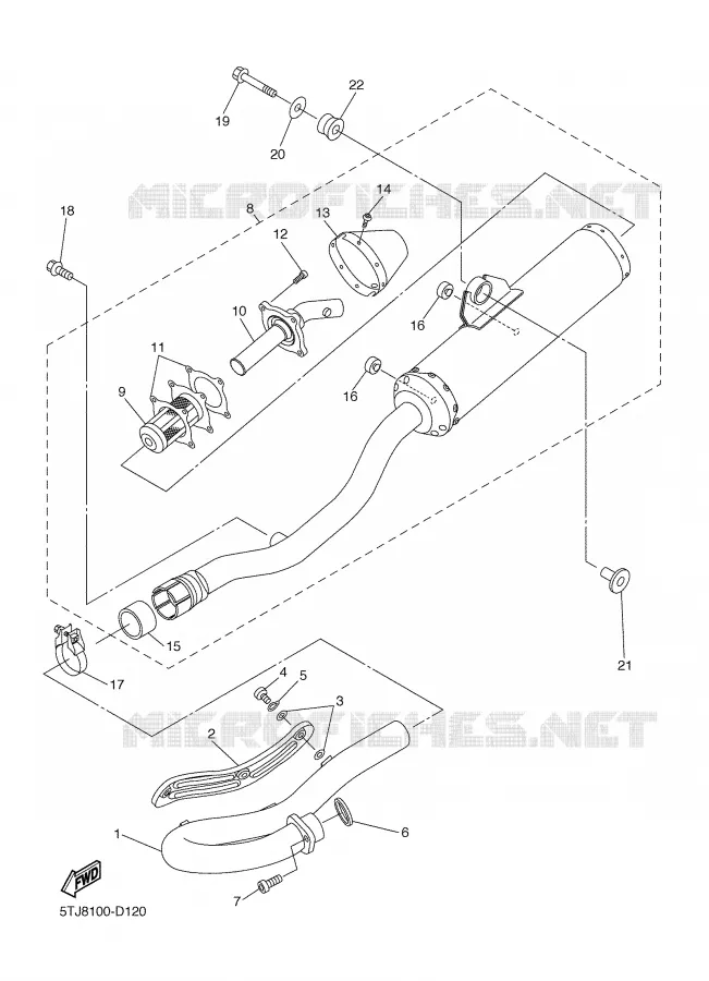 EXHAUST Yamaha MOTO 450 2005 WRF  WR450F