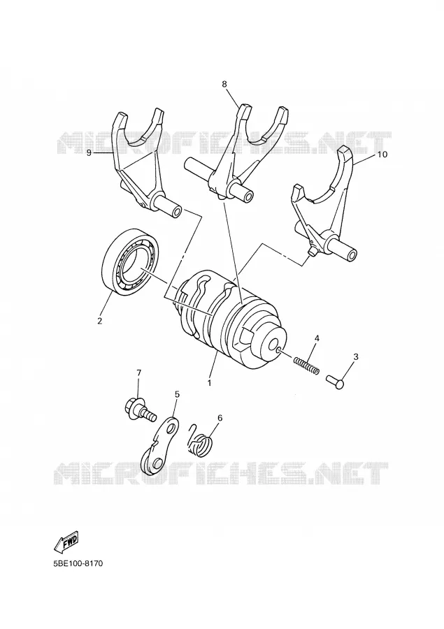 GEAR SHIFT SELECTOR DRUM / FORK Yamaha MOTO 450 2005 WRF  WR450F
