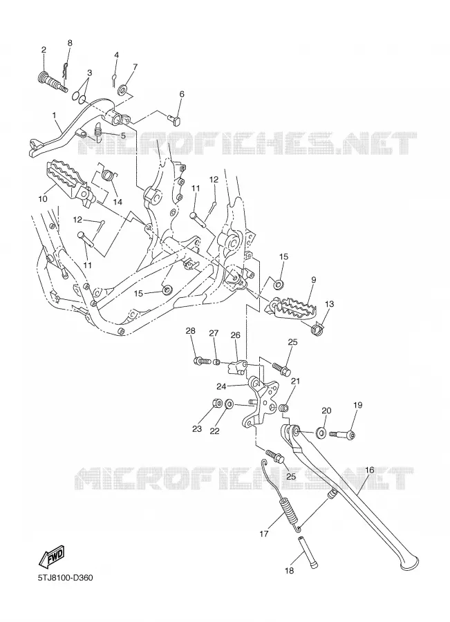 STAND / FOOTREST Yamaha MOTO 450 2005 WRF  WR450F