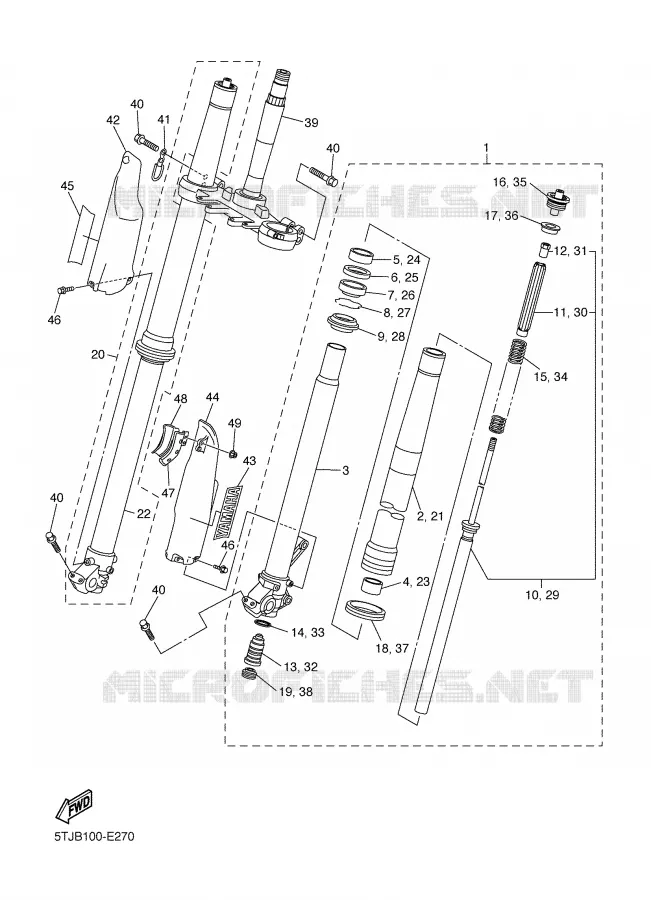 FRONT FORK Yamaha MOTO 450 2006 WRF  WR450F