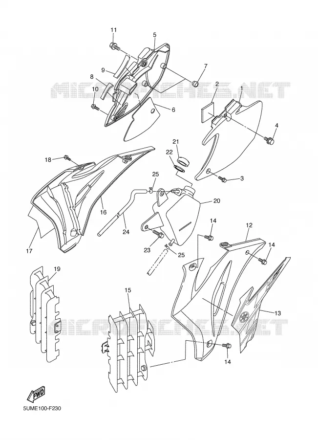 SIDE COVER Yamaha MOTO 450 2007 WRF  WR450F