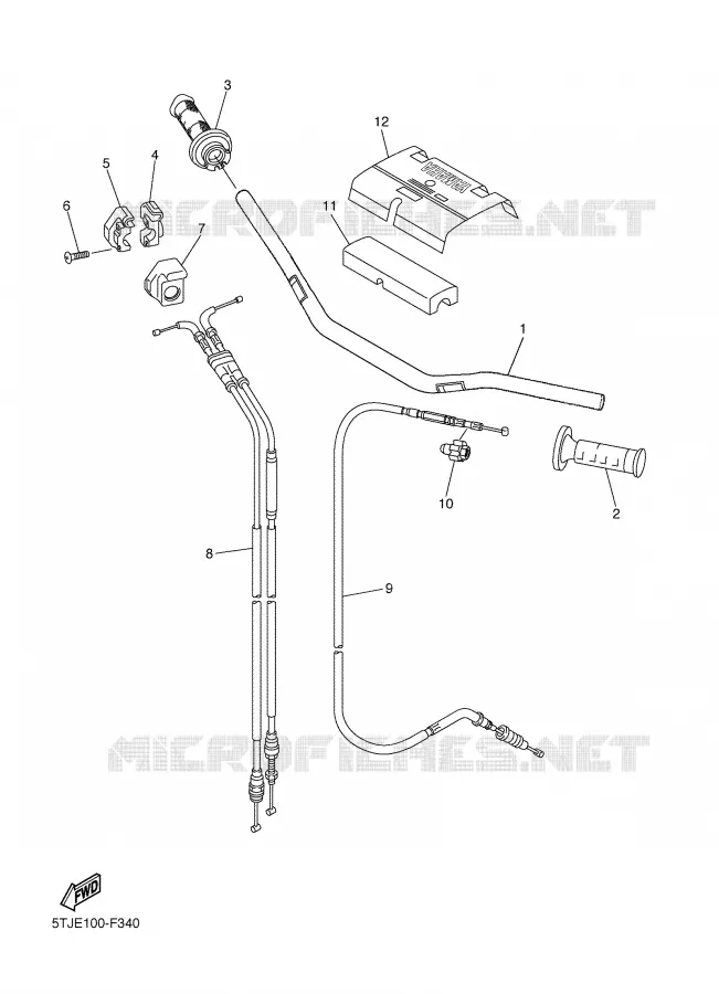 HANDLEBAR & CABLES Yamaha MOTO 450 2007 WRF  WR450F