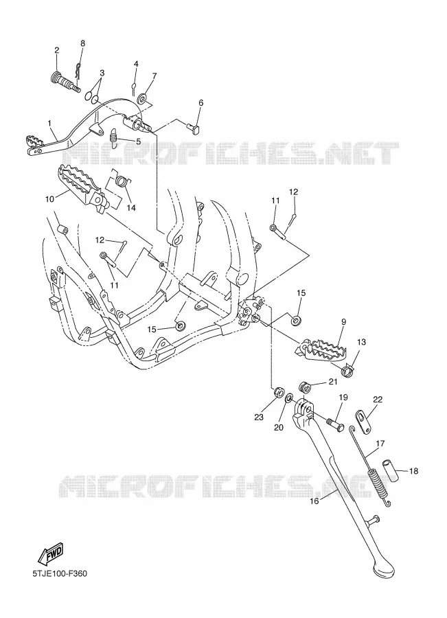 STAND / FOOTREST Yamaha MOTO 450 2008 WRF  WR450F