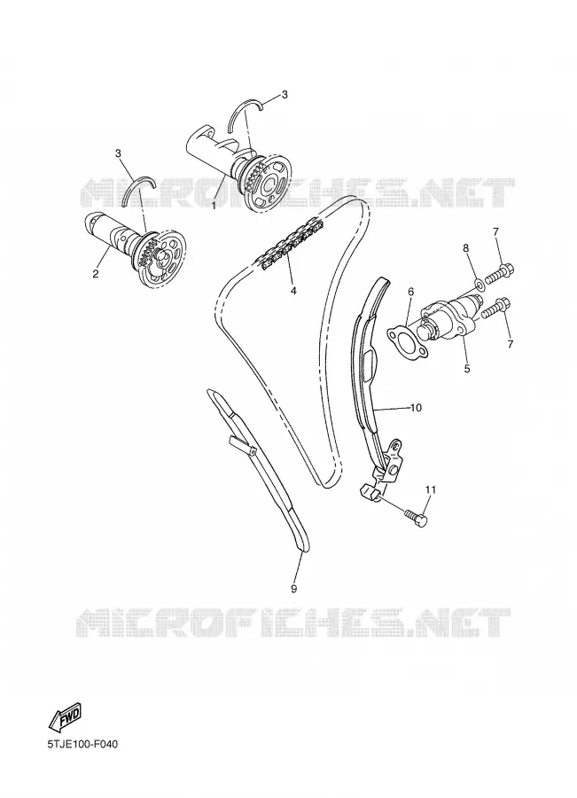 CAMSHAFT / TIMING CHAIN Yamaha MOTO 450 2008 WRF  WR450F