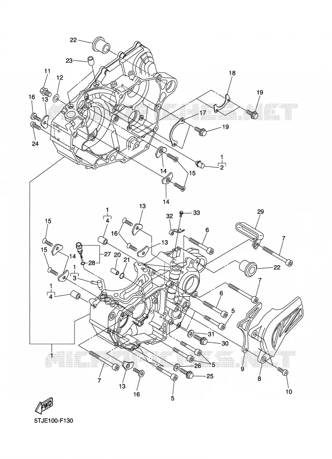 CRANKCASE Yamaha MOTO 450 2008 WRF  WR450F