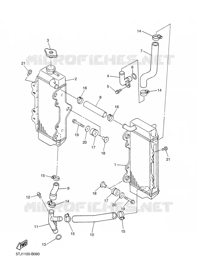 RADIATOR / HOSES Yamaha MOTO 450 2003 WRF  WR450FR