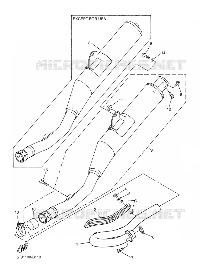EXHAUST Yamaha MOTO 450 2003 WRF  WR450FR