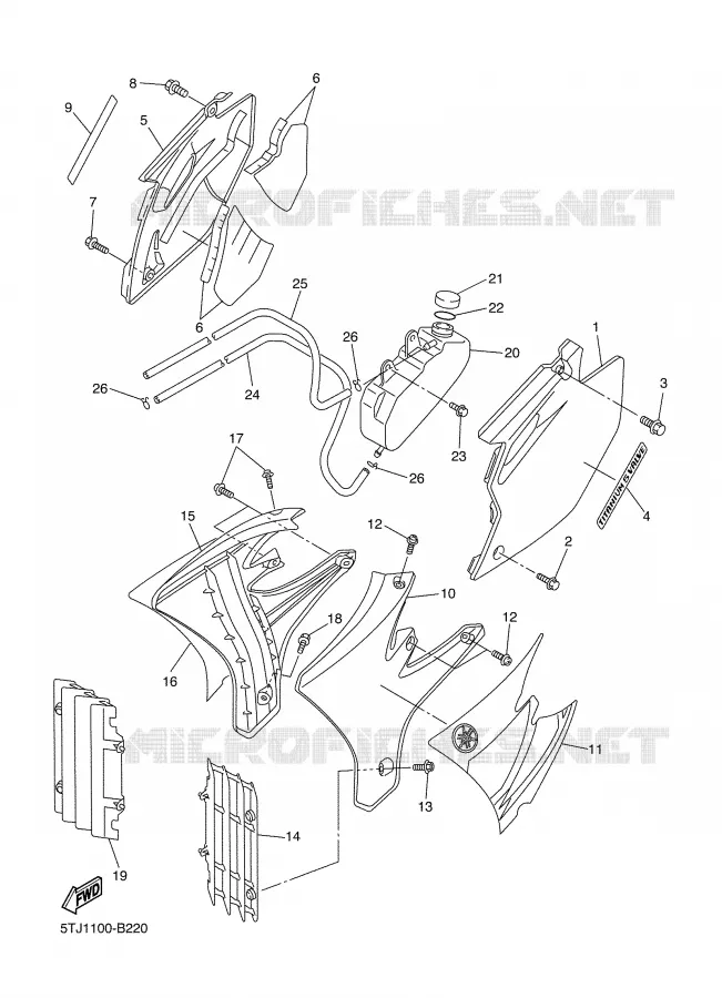 SIDE COVER Yamaha MOTO 450 2003 WRF  WR450FR