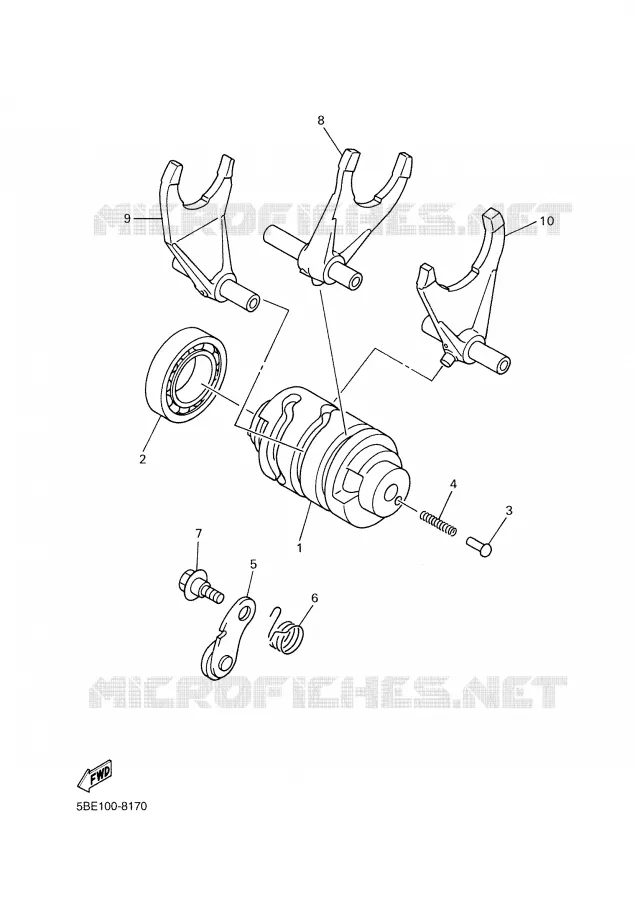 GEAR SHIFT SELECTOR DRUM / FORKS Yamaha MOTO 450 2003 WRF  WR450FR