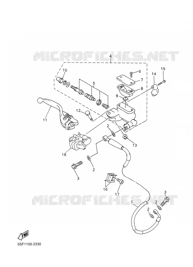 FRONT MASTER CYLINDER Yamaha MOTO 450 2003 WRF  WR450FR