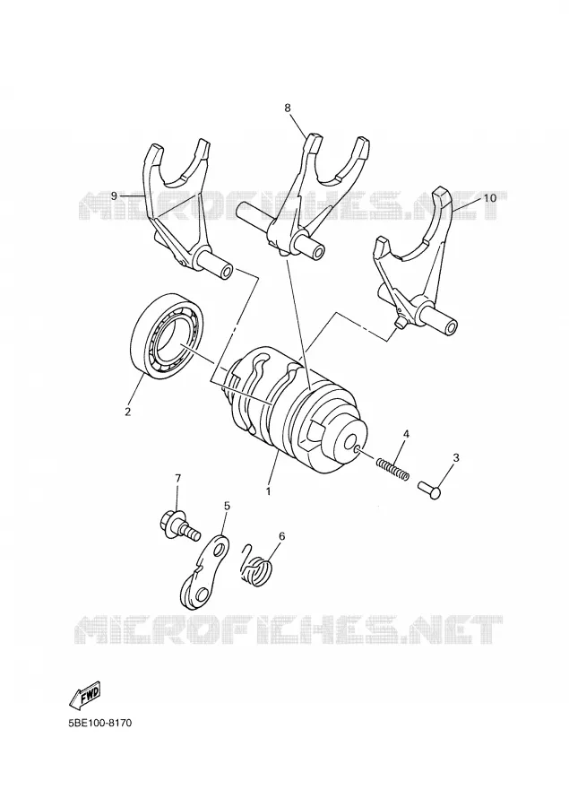 GEAR SHIFT SELECTOR DRUM / FORKS Yamaha MOTO 450 2003 WRF  WR450FR