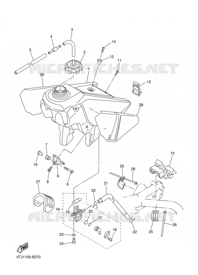 FUEL TANK Yamaha MOTO 450 2003 WRF  WR450FR