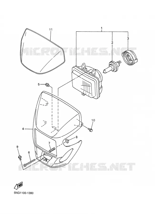 HEADLIGHT Yamaha MOTO 450 2003 WRF  WR450FR