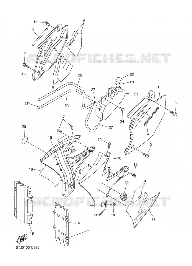 SIDE COVER Yamaha MOTO 450 2004 WRF  WR450FS