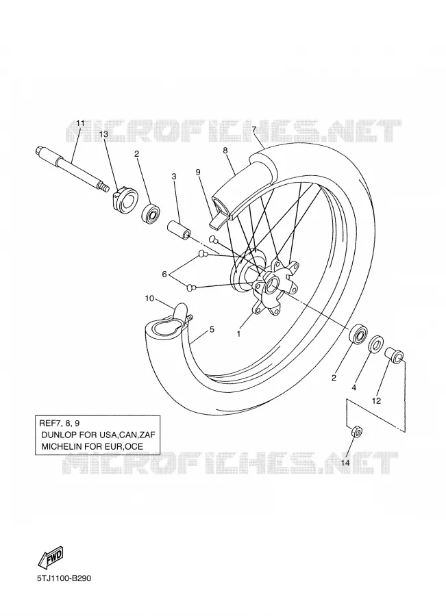 FRONT WHEEL Yamaha MOTO 450 2004 WRF  WR450FS