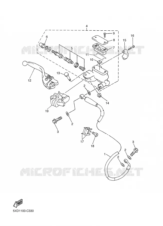 FRONT MASTER CYLINDER Yamaha MOTO 450 2004 WRF  WR450FS