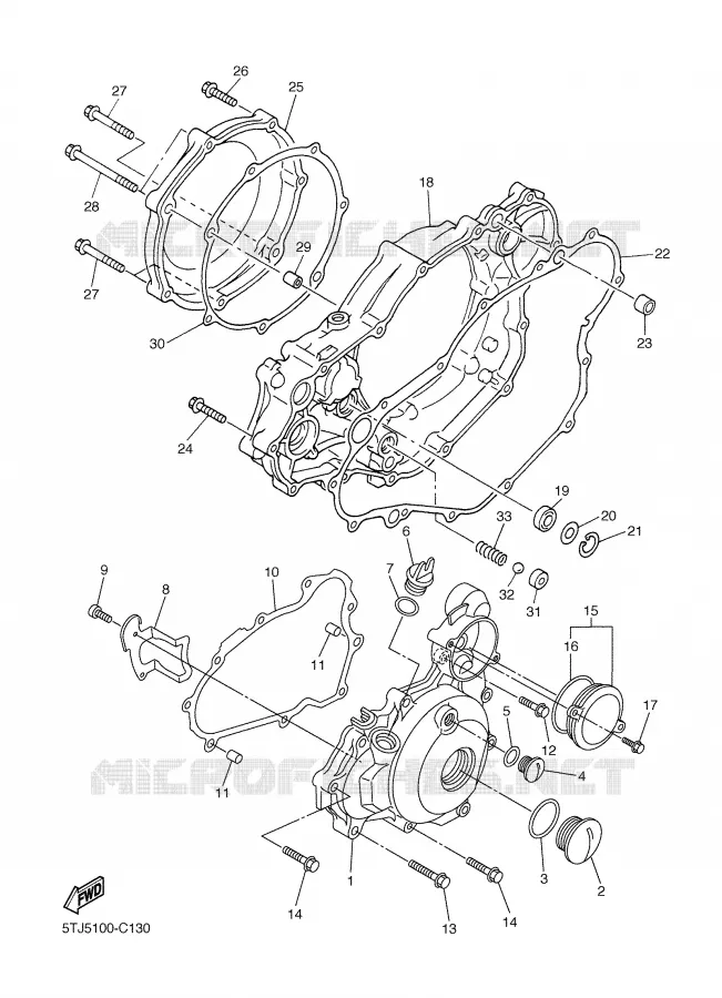 COVER - ENGINE 1 Yamaha MOTO 450 2004 WRF  WR450FS