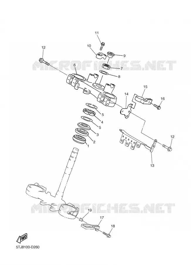 STEERING Yamaha MOTO 450 2005 WRF  WR450FT