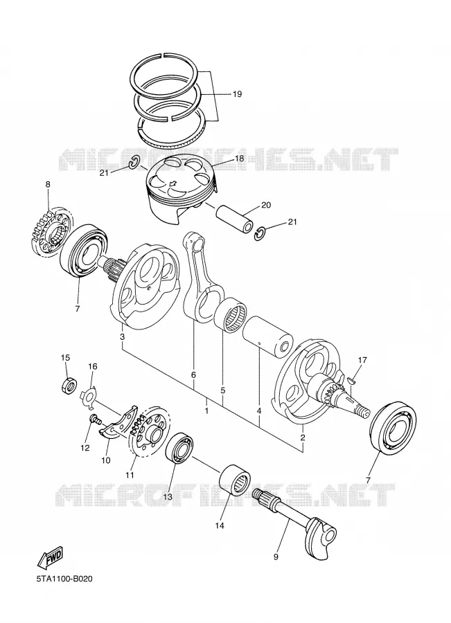 CRANKSHAFT / PISTON Yamaha MOTO 450 2006 WRF  WR450FV