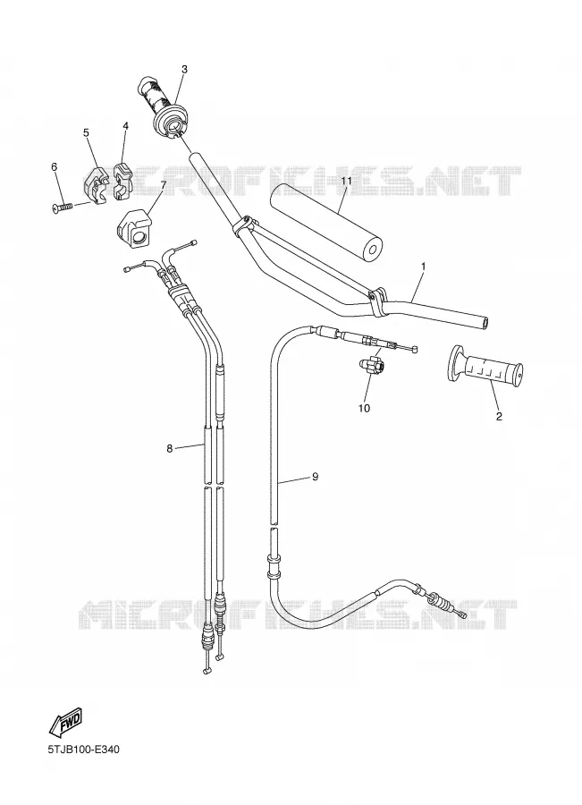 HANDLEBAR & CABLES Yamaha MOTO 450 2006 WRF  WR450FV