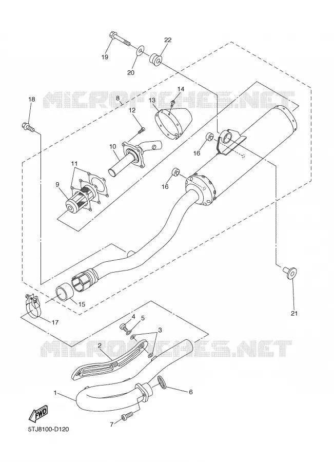 EXHAUST Yamaha MOTO 450 2006 WRF  WR450FV