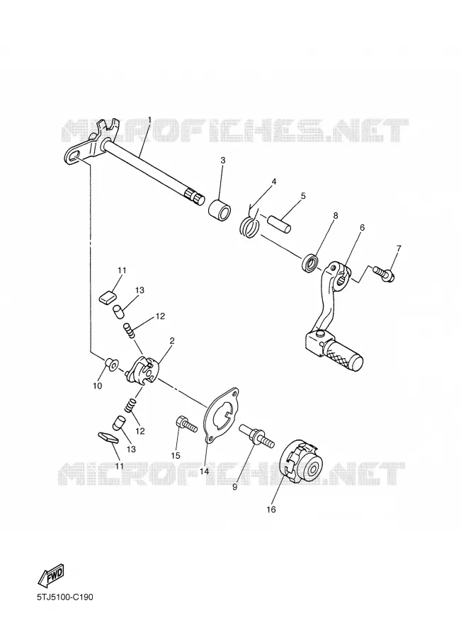 GEAR SHIFT SHAFT / LEVER Yamaha MOTO 450 2006 WRF  WR450FV