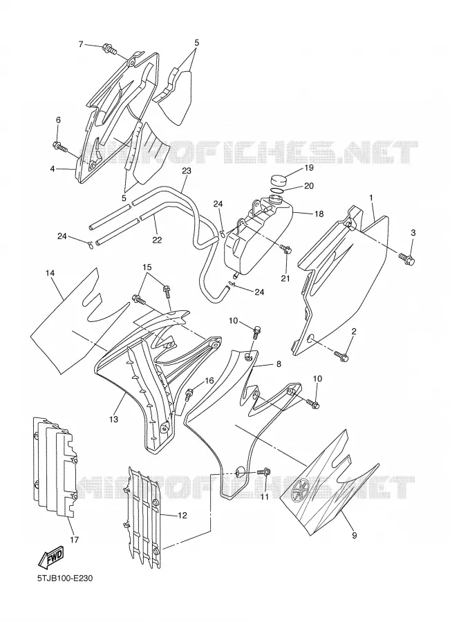 SIDE COVER Yamaha MOTO 450 2006 WRF  WR450FV