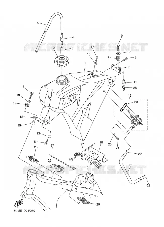 FUEL TANK Yamaha MOTO 450 2007 WRF  WR450FW