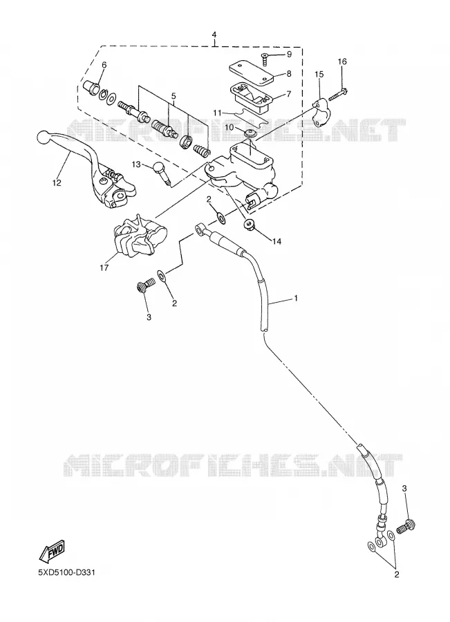 FRONT MASTER CYLINDER Yamaha MOTO 450 2007 WRF  WR450FW