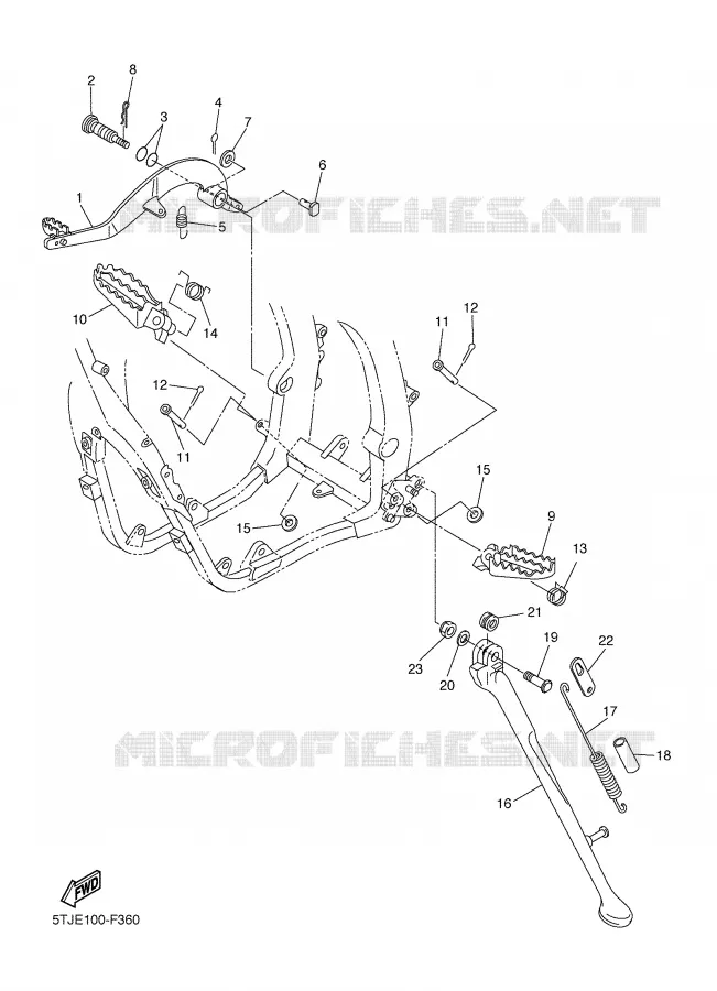 STAND / FOOTREST Yamaha MOTO 450 2007 WRF  WR450FW