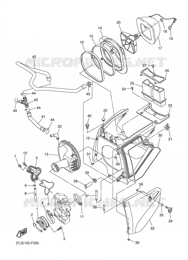 INTAKE Yamaha MOTO 450 2007 WRF  WR450FW