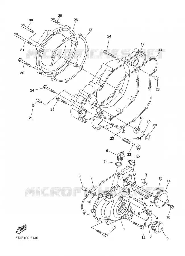 COVER - ENGINE 1 Yamaha MOTO 450 2007 WRF  WR450FW