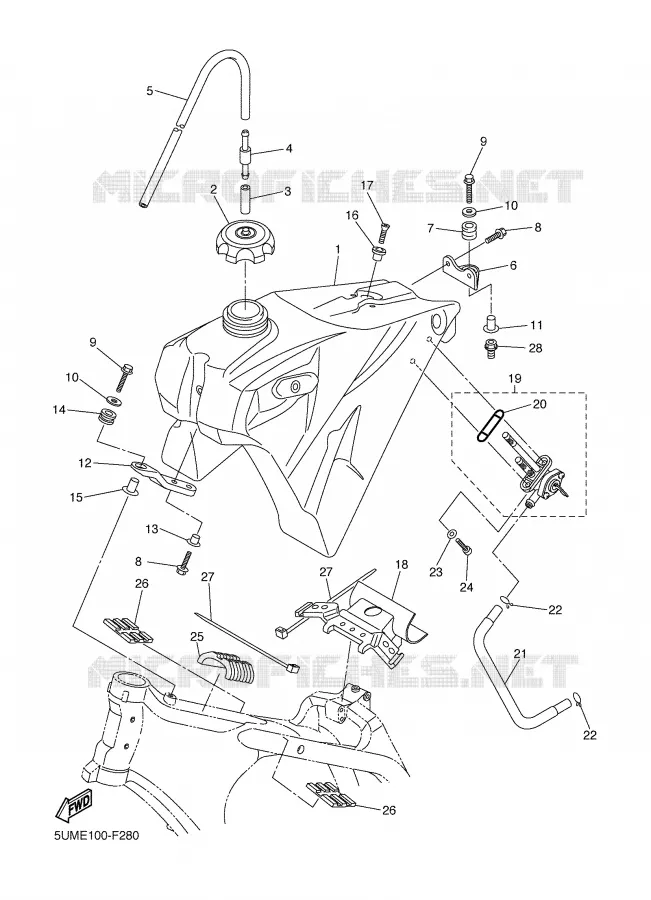 FUEL TANK Yamaha MOTO 450 2007 WRF  WR450FW