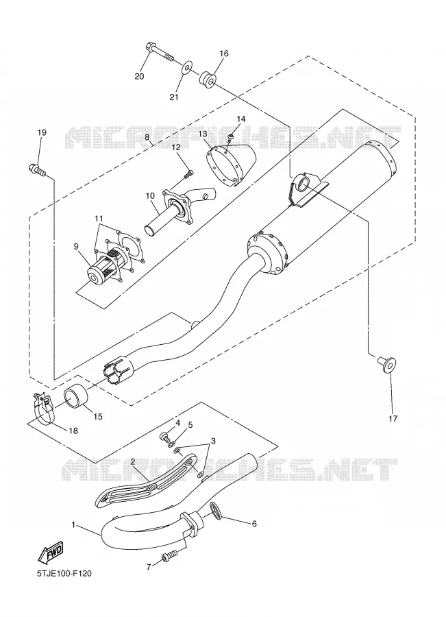 EXHAUST Yamaha MOTO 450 2009 WRF  WR450FY