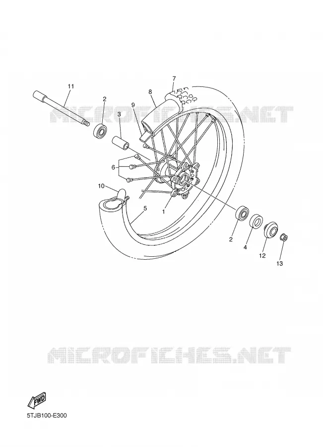 FRONT WHEEL Yamaha MOTO 450 2009 WRF  WR450FY