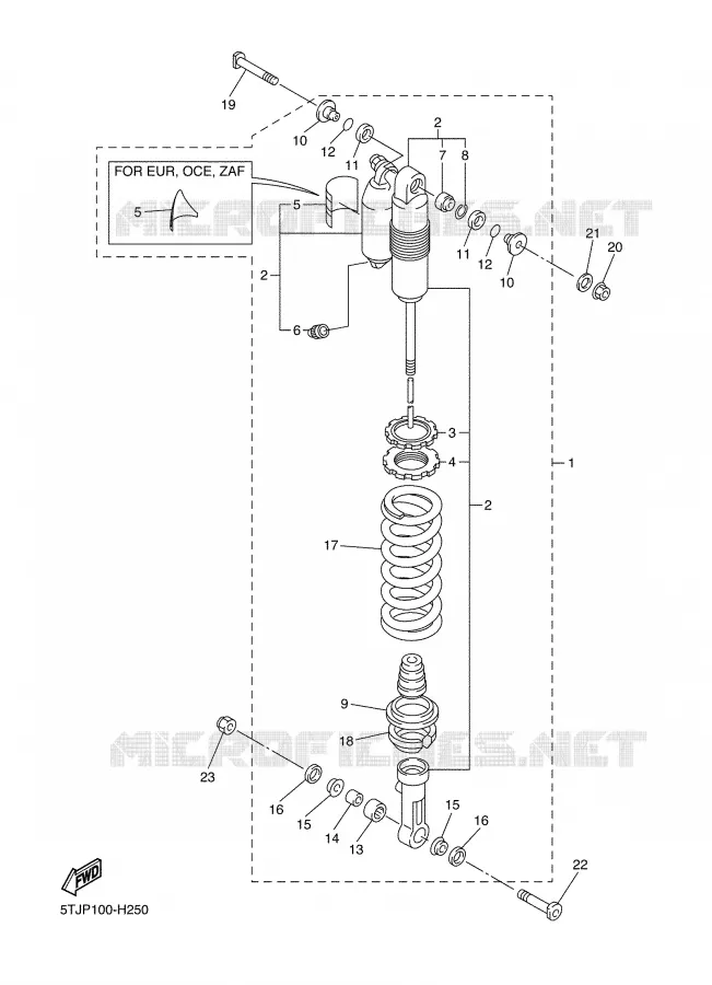 REAR SHOCK ABSORBER Yamaha MOTO 450 2009 WRF  WR450FY