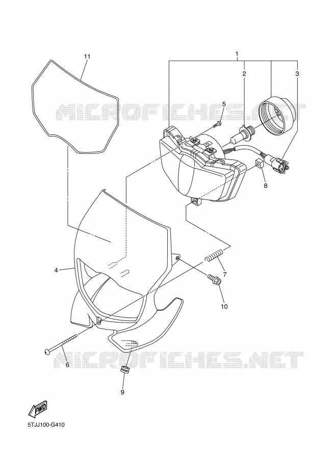 HEADLIGHT Yamaha MOTO 450 2009 WRF  WR450FY