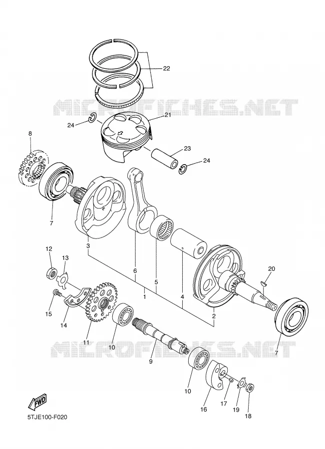 CRANKSHAFT / PISTON Yamaha MOTO 450 2009 WRF  WR450FY
