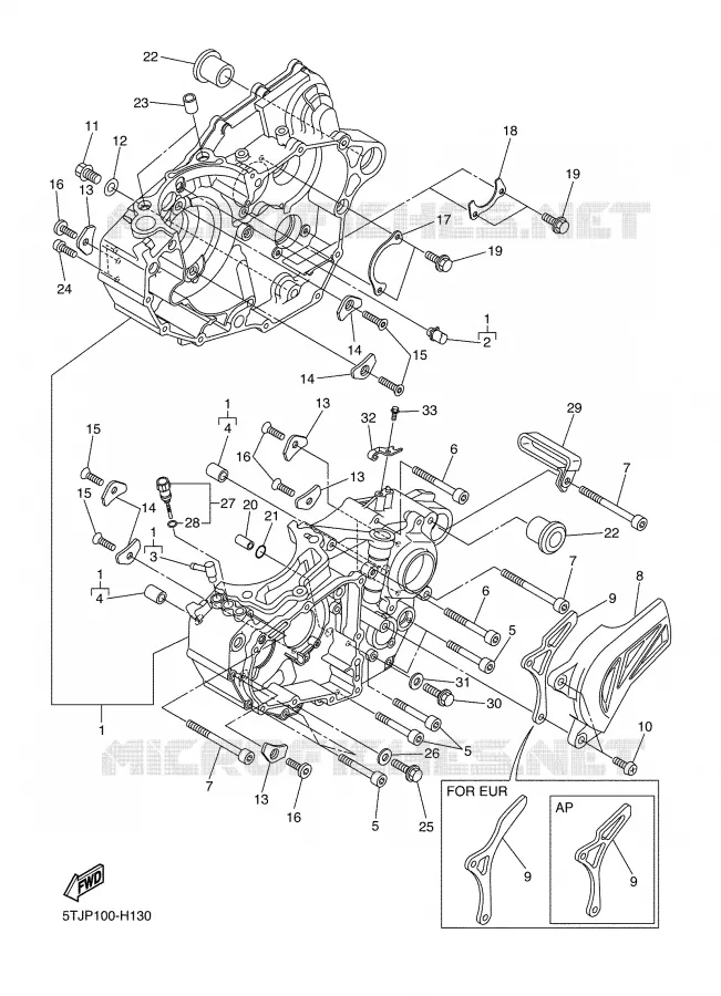 CRANKCASE Yamaha MOTO 450 2009 WRF  WR450FY
