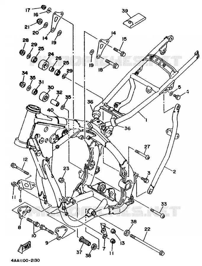 FRAME Yamaha MOTO 500 1992 WRZ  WR500ZD