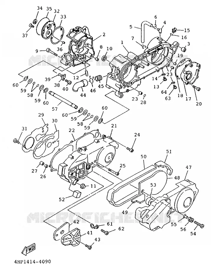 CRANKCASE Yamaha SCOOTER 125 1994 XC  XC125