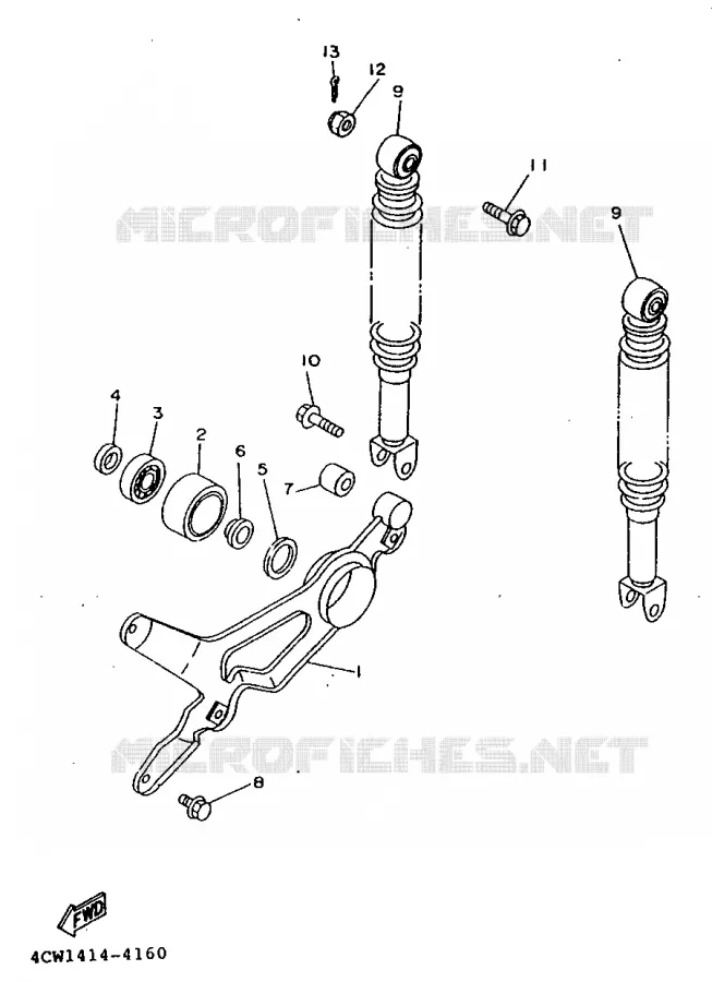 REAR SHOCK ABSORBER / SWINGARM Yamaha SCOOTER 125 1995 XC  XC125