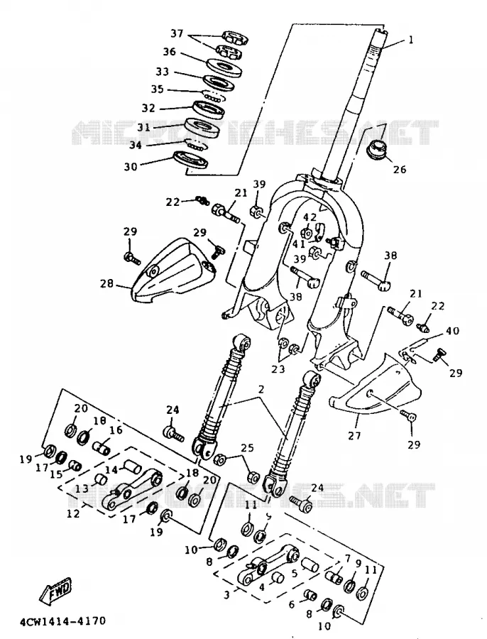 FRONT FORK Yamaha SCOOTER 125 1995 XC  XC125