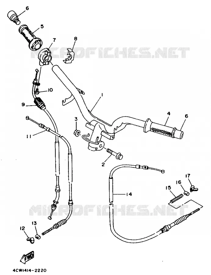HANDLEBAR & CABLES Yamaha SCOOTER 125 1995 XC  XC125