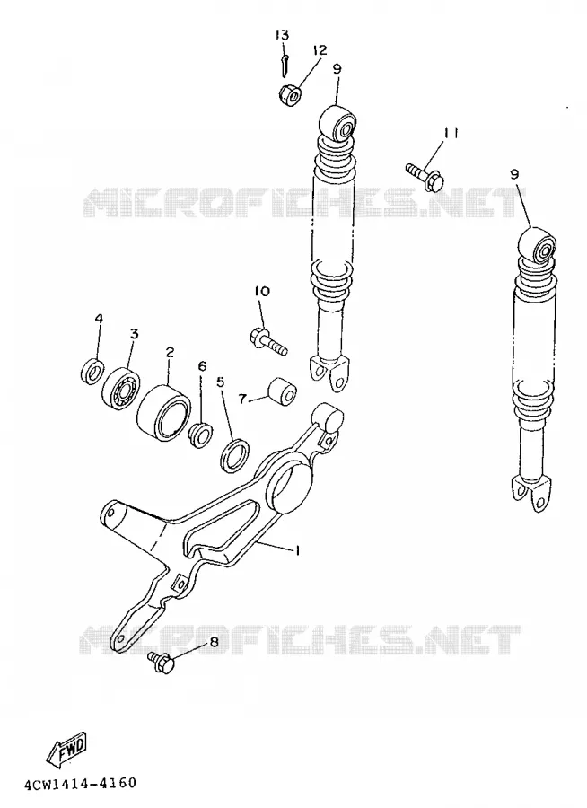 REAR SHOCK ABSORBER / SWINGARM Yamaha SCOOTER 125 1995 XC  XC125