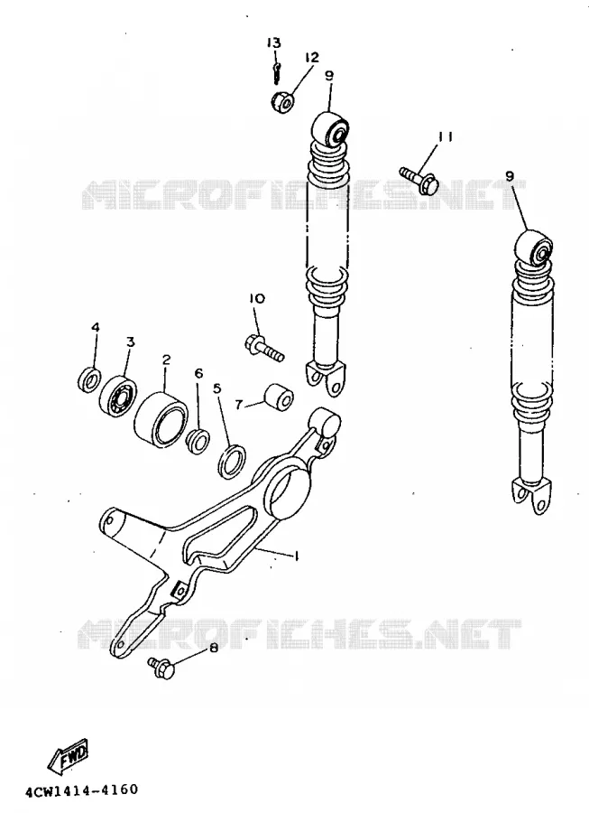 REAR SHOCK ABSORBER / SWINGARM Yamaha SCOOTER 125 1995 XC  XC125