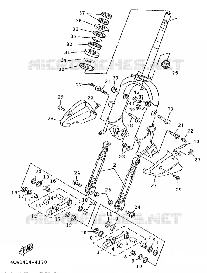 FRONT FORK Yamaha SCOOTER 125 1995 XC  XC125
