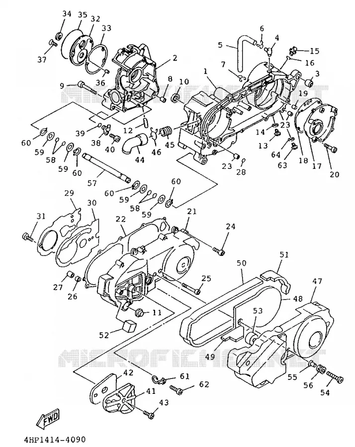 CRANKCASE Yamaha SCOOTER 125 1995 XC  XC125