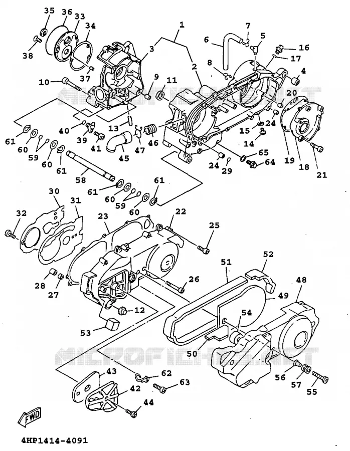 CRANKCASE Yamaha SCOOTER 125 1998 XC  XC125